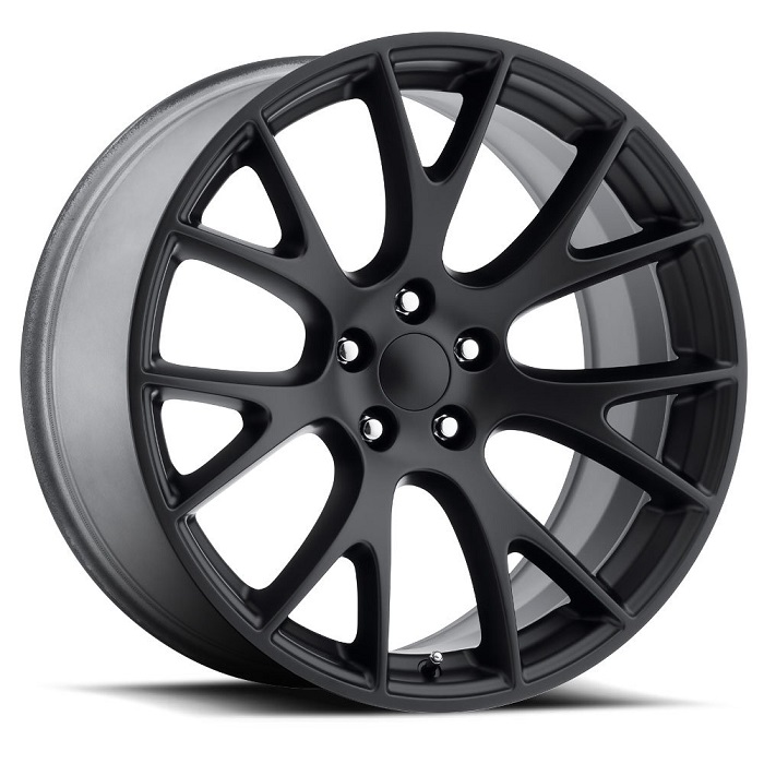 Satin Black Hellcat 20 x 10.5 Wheels 05-up LX Cars, Challenger - Click Image to Close